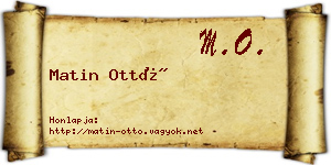Matin Ottó névjegykártya